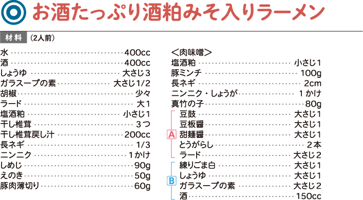 お酒たっぷり酒粕みそ入りラーメン