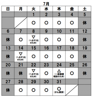 ７月開所日