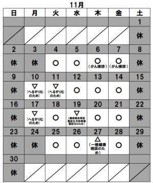 11月開所日