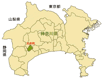 大井町の位置地図の画像