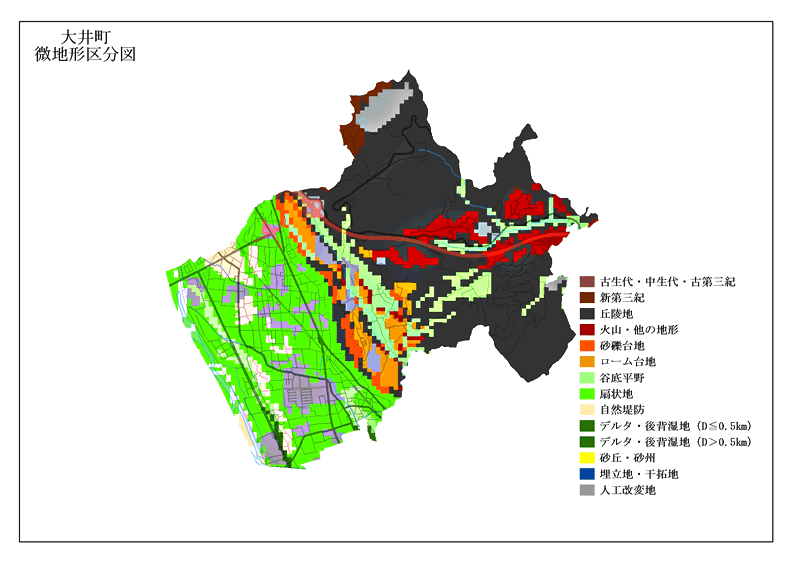 大井町　微地形区分図の画像
