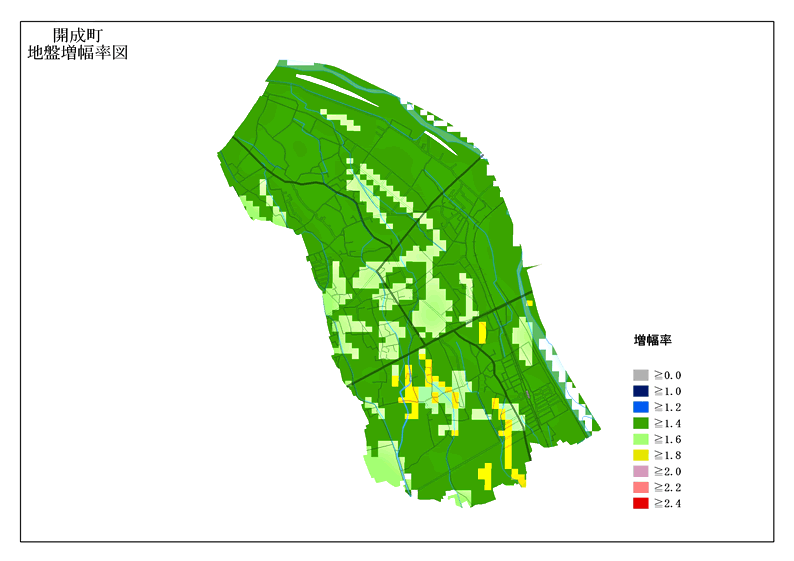 開成町　地盤増幅率図の画像