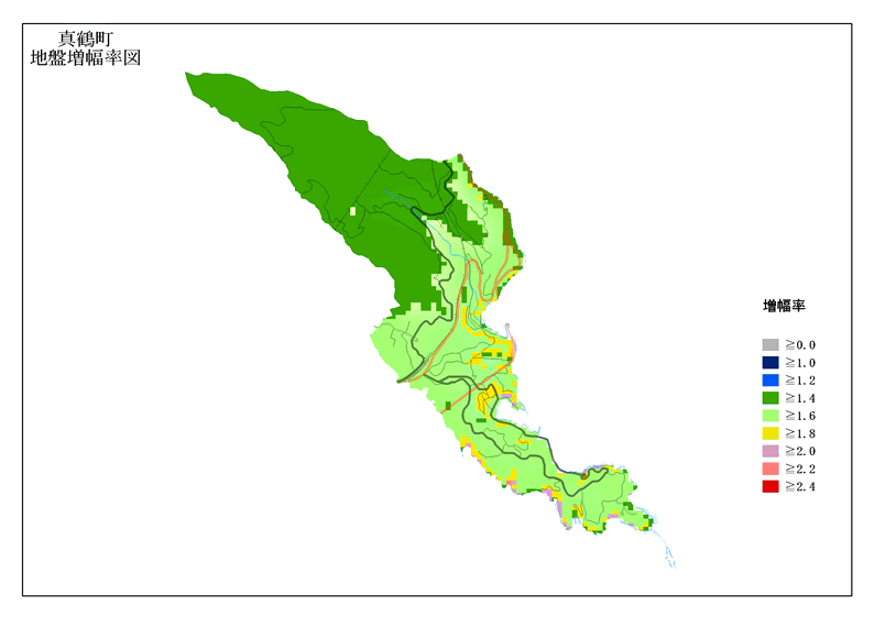 真鶴町　地盤増幅率図の画像
