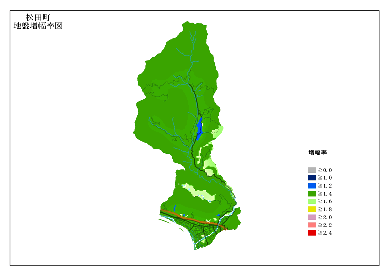 松田町　地盤増幅率図の画像