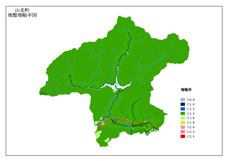 山北町　地盤増幅率図の画像