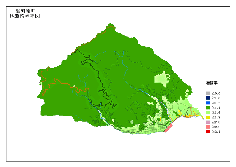 湯河原町　地盤増幅率図の画像