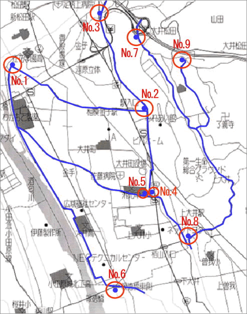 主要河川採水場所図の画像