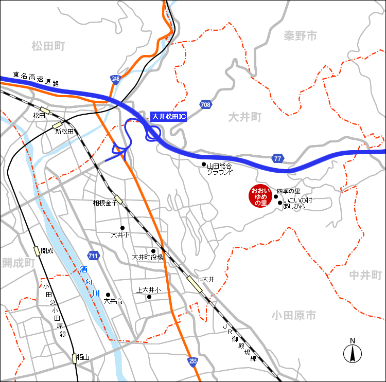 おおいゆめの里周辺地図の画像