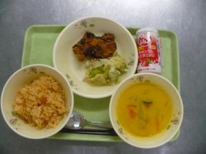 「給食配膳」